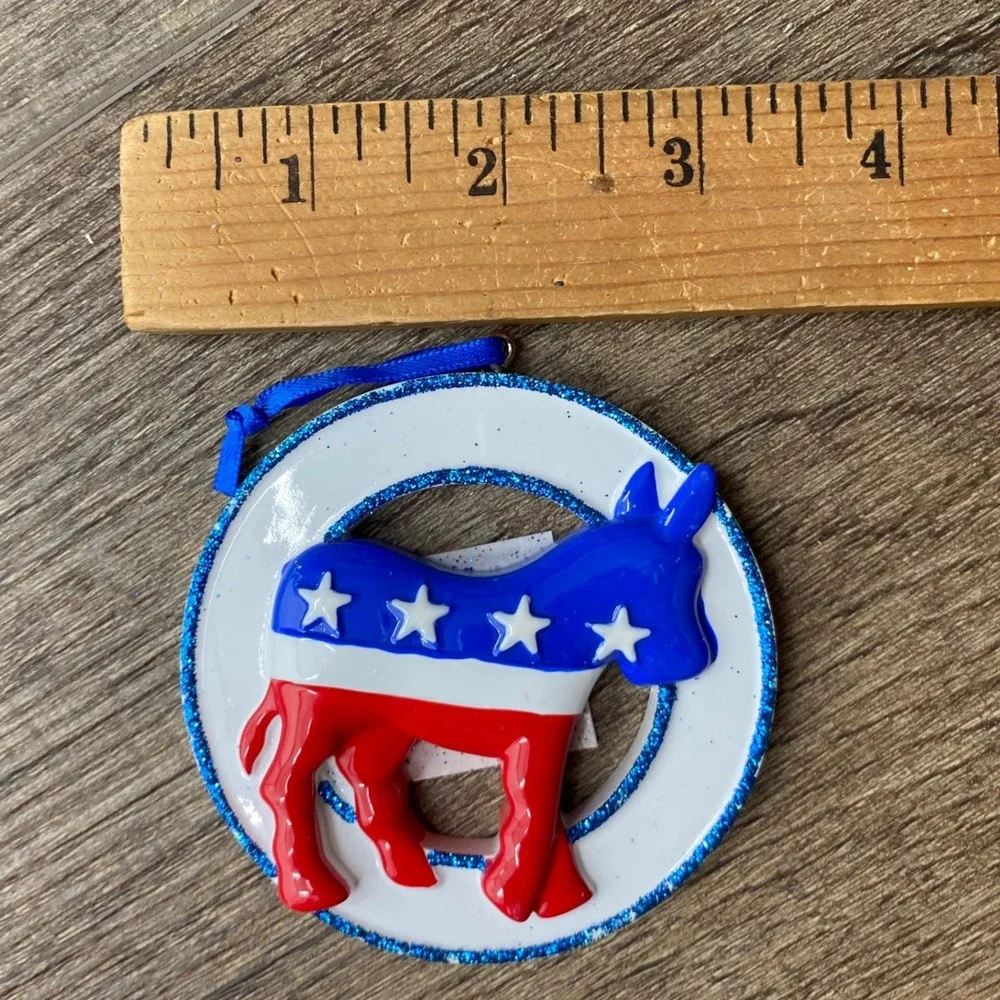 PolarX Democratic Donkey Political Christmas‎ Ornament Red White Blue OR1757